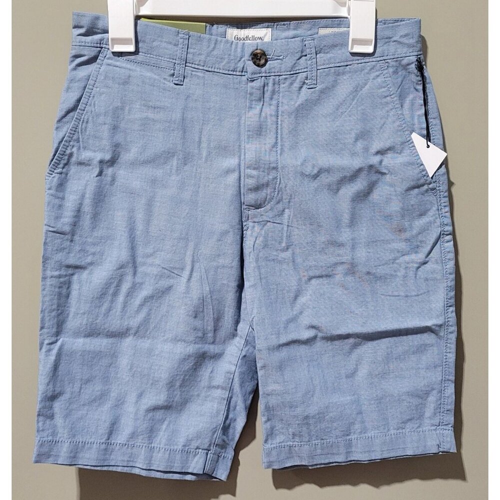 Goodfellow Men's Size 28 Linden Flat Front Light Blue Shorts w/ 10" Inseam